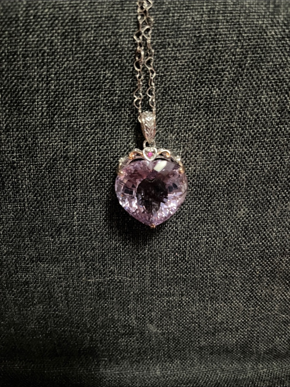 πππ©·πGEMS EN VOGUE AMETHYST 925 HEART PENDANT.ππ©·ππΈ - Picture 6 of 8